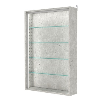 Витрина настенная с регулировочными полками №2-1Г-РЕГ-П, Метрополитан Грей