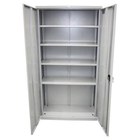 Шкаф металлический офисный BRABIX "MK 18/91/37", 1830х915х370 мм, 45 кг, 4 полки, разборный, 291135, S204BR180102 цена 14 736 ₽ Шкаф металлический офисный BRABIX "MK 18/91/37", 1830х915х370 мм, 45 кг, 4 полки, разборный, 291135, S204BR180102