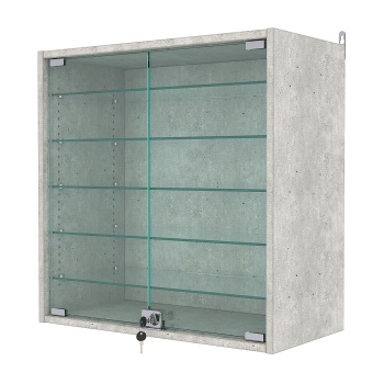 Витрина настенная с регулировочными полками №1-5АГ-РЕГ, Метрополитан Грей