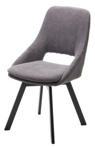 Стул АСП (ASP), 360 град. поворот. B28 Темно-серый, велюр / черный каркас