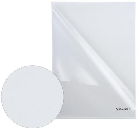 Папка-уголок BRAUBERG, прозрачная, 0,10 мм, 223966