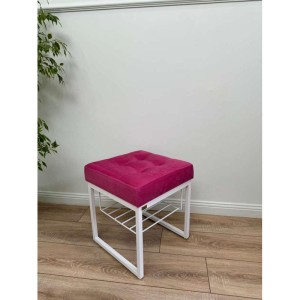 Банкетка Марсей 40-44 с полкой (розовый/белый)