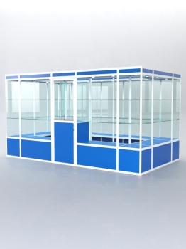 Павильон торговый из профиля островной №2а, Делфт голубой U525 ST9 + Белый