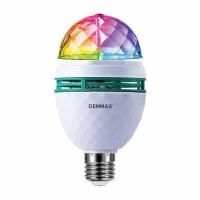 Светодиодная проекционная DISCO лампа ERGOLUX LED-A75DIS-3W-E27, вращение на 360 градусов, RGB, 14541