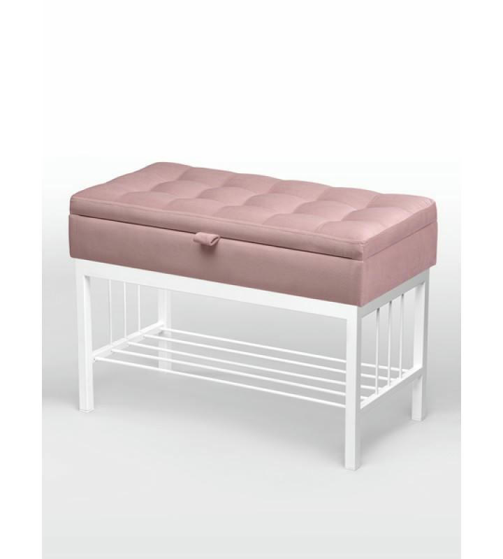 Банкетка Н-76 (белый/светло-розовый)