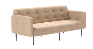 Monaco диван-кровать прямой с подлокотниками, трехместный, велюр бежевый Velutto 04