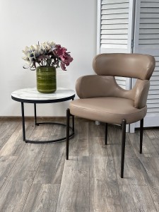 Стул VALTER HF017-20 Коричнево-серый, экокожа / Темно-серый каркас, ®DISAUR