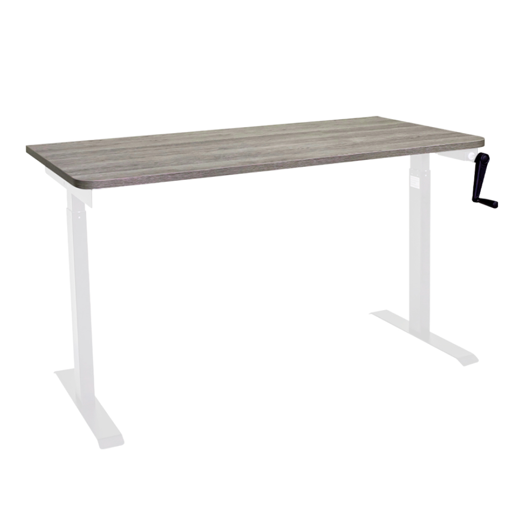 Стол с регулировкой высоты механический LuxAlto LA-T33-M1 белый/дуб серо-бежевый ЛДСП 120*60*2.5