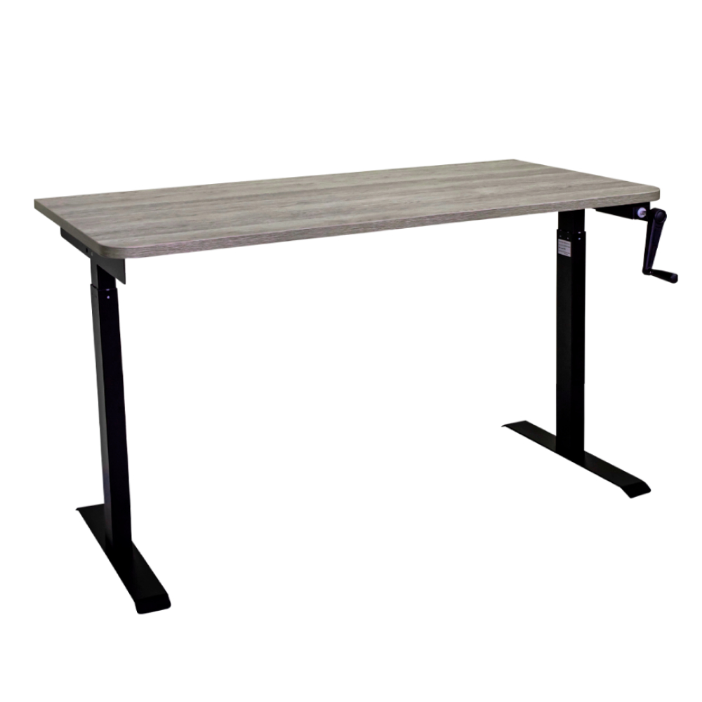 Стол с регулировкой высоты механический LuxAlto LA-T33-M1 черный/дуб серо-бежевый ЛДСП 120*60*2.5
