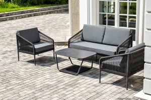 "Канны" лаунж-зона 4-местная плетеная из роупа (веревки)