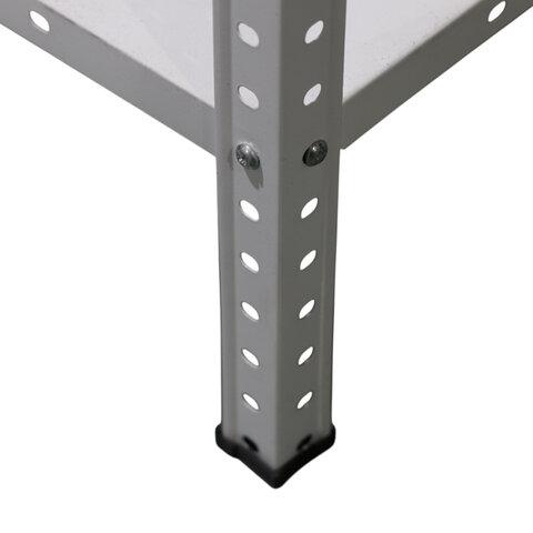 Стеллаж металлический BOOMHOUSE (БУМХАУС) 1500x750x300 мм, 4 полки, нагрузка на стеллаж до 120 кг, белый, 291419