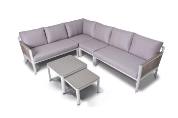 "Париж" угловой модульный диван, каркас из алюминияцвет Бежевый