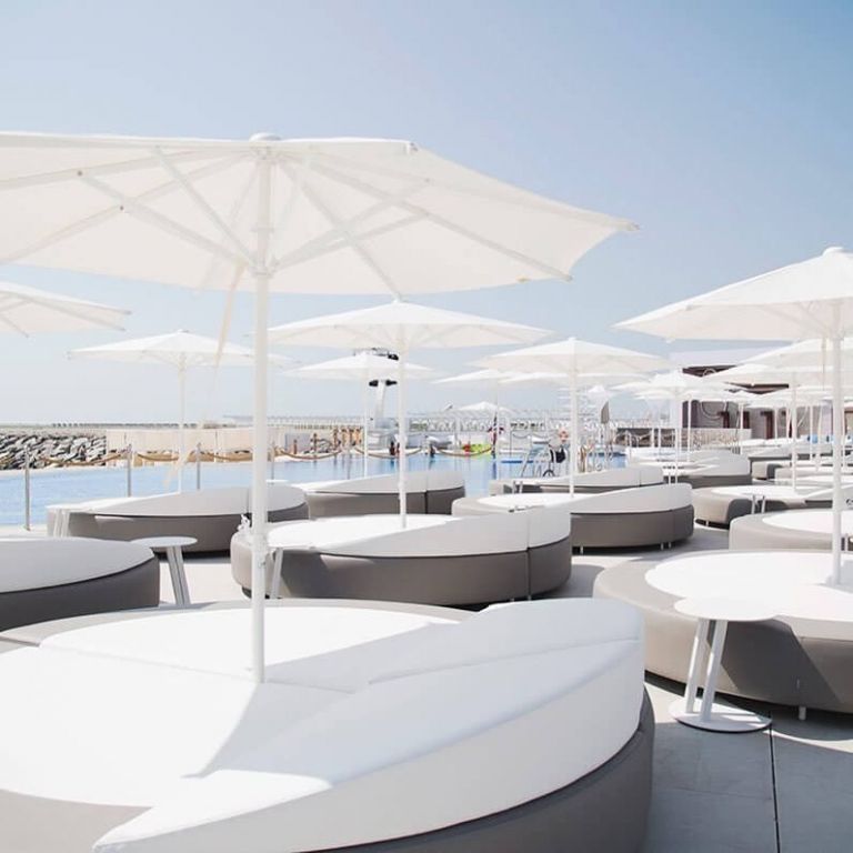 Зонт пляжный профессиональный Ø2.25 м Kiwi Clips бежевый