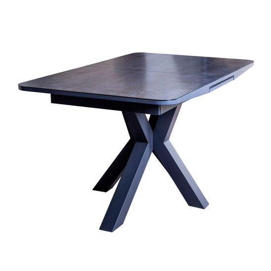 Стол раскладной Lincoln малый, глазурованное стекло черный