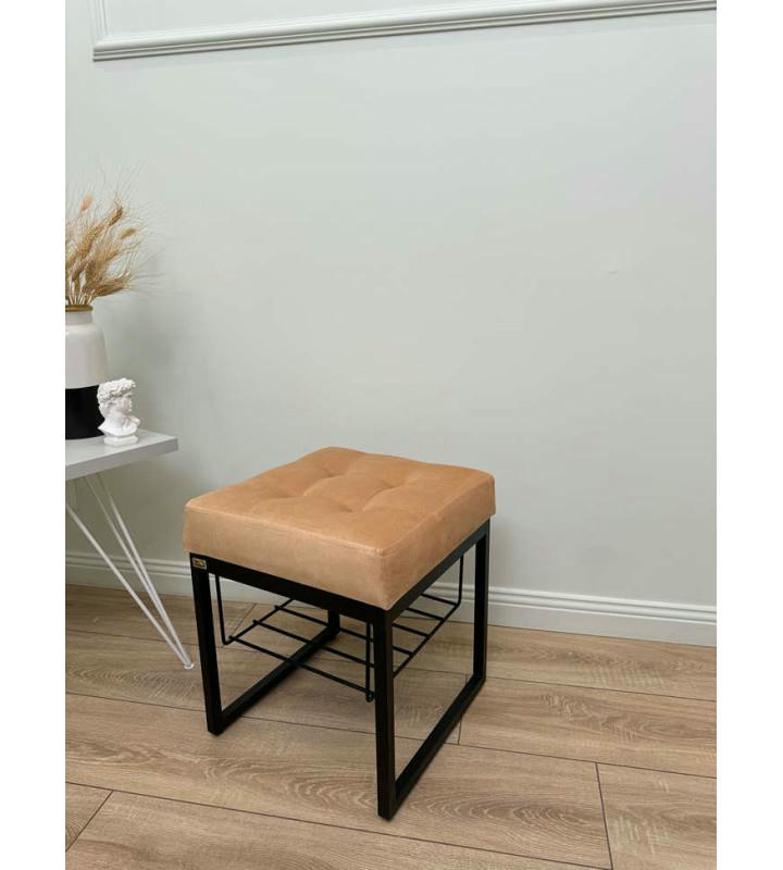 Банкетка Марсей 40-44 с полкой (персиковый/черный)