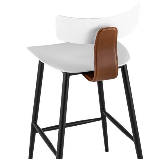 Стул полубарный ANT, белый, 65 см