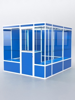 Павильон торговый из профиля угловой №4а, Делфт голубой U525 ST9 + Белый