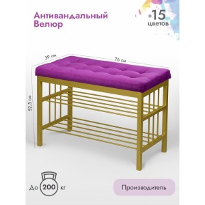 Банкетка Сканди-76-2 (фуксия/золото)