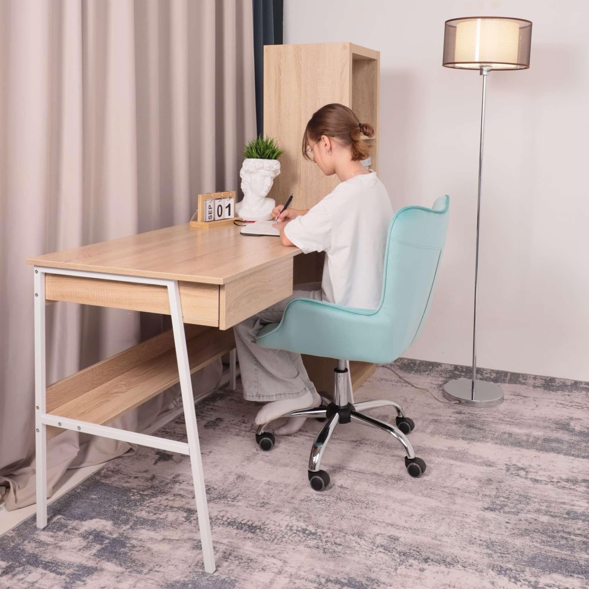 Кресло поворотное Bella, мятный, велюр