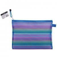 Папка-конверт на молнии формат B5+ (310х220 мм), сетчатая ткань, BRAUBERG "Stripes", 224047