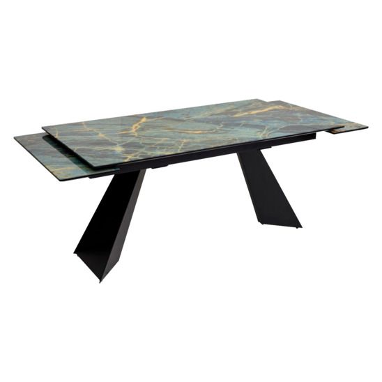 Стол Купер 160 Шторм стекло / черный каркас