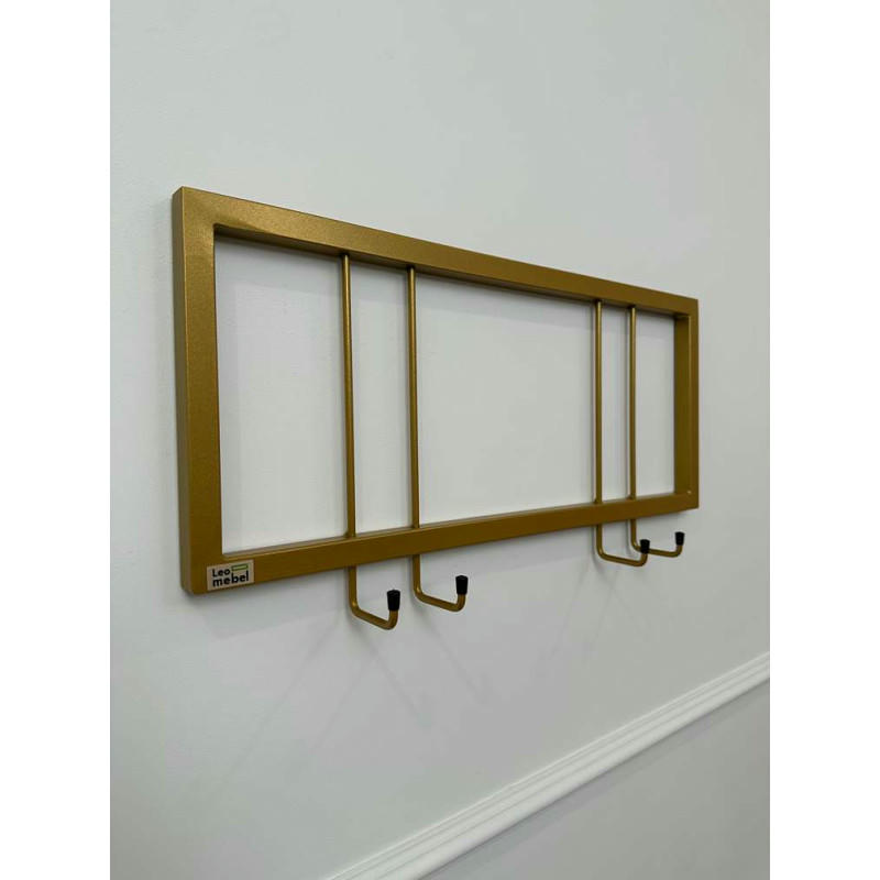 Вешалка настенная металлическая с крючками -60 (золото) цена 1 600 ₽ Вешалка настенная металлическая с крючками -60 (золото)