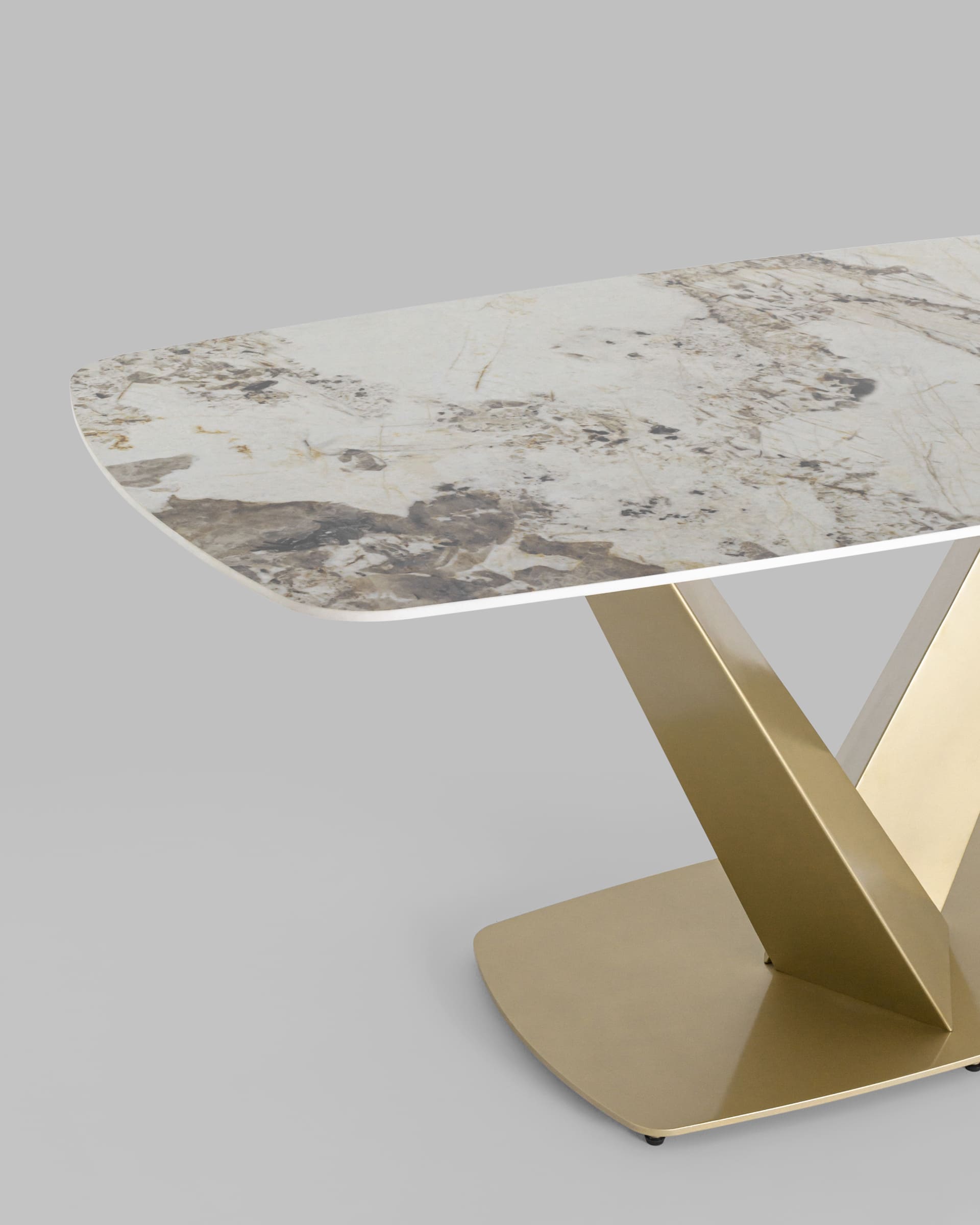 Стол обеденный Аврора 180*90 керамика светлая