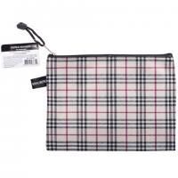 Папка-конверт на молнии МАЛОГО ФОРМАТА (238х180 мм), А5, ткань в клетку, BRAUBERG "Checked", 223893