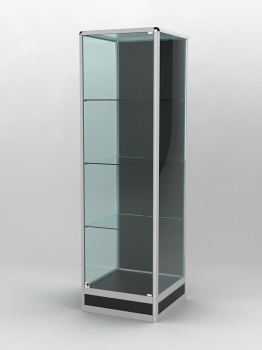 Витрина "ПРОФИЛЬ ПОДИУМ" №4-500-1 (задняя стенка - ДВП), Черный