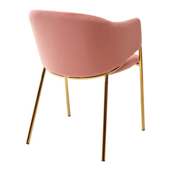 Стул Dill, розовый велюр/ золотой каркас