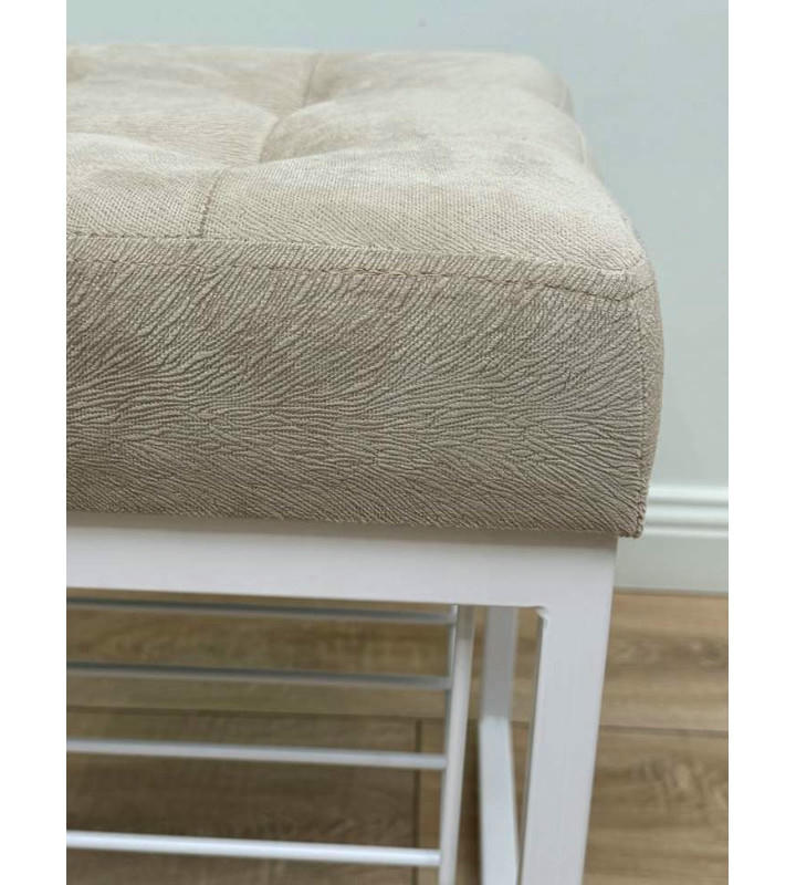 Банкетка Марсей 40-44 с полкой (бежевый/белый)