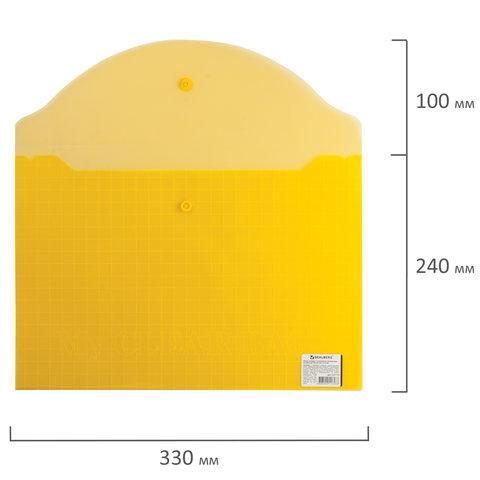 Папка-конверт с кнопкой BRAUBERG "My CLEAR BAG", А4, до 100 листов, прозрачная, ассорти, 0,15 мм, 225174