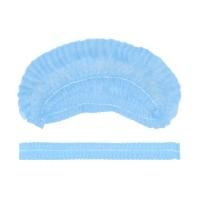 Шапочка-берет Шарлотта "Плиссе" КОМПЛЕКТ 125 шт. спанбонд 15 г/м2, голубая, ГЕКСА ш/к