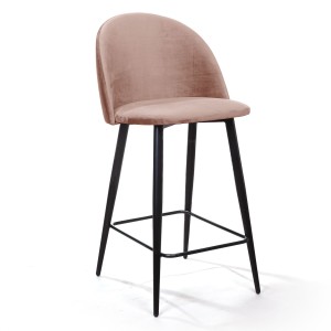 Стул полубарный Томас, бархат бежевый 5