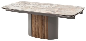 Стол БАТИСТ 200 цвет ПАТАГОНИЯ (PATAGONIA), керамика / ЛАТТЕ / ОРЕХ ЭККО