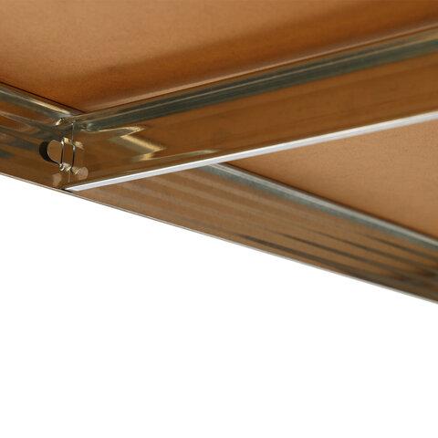 Стеллаж металлический BOOMHOUSE (БУМХАУС) безболтовой, 1800x900x400 мм, 5 полок МДФ, нагрузка на стеллаж до 875 кг, серебристый, 291412