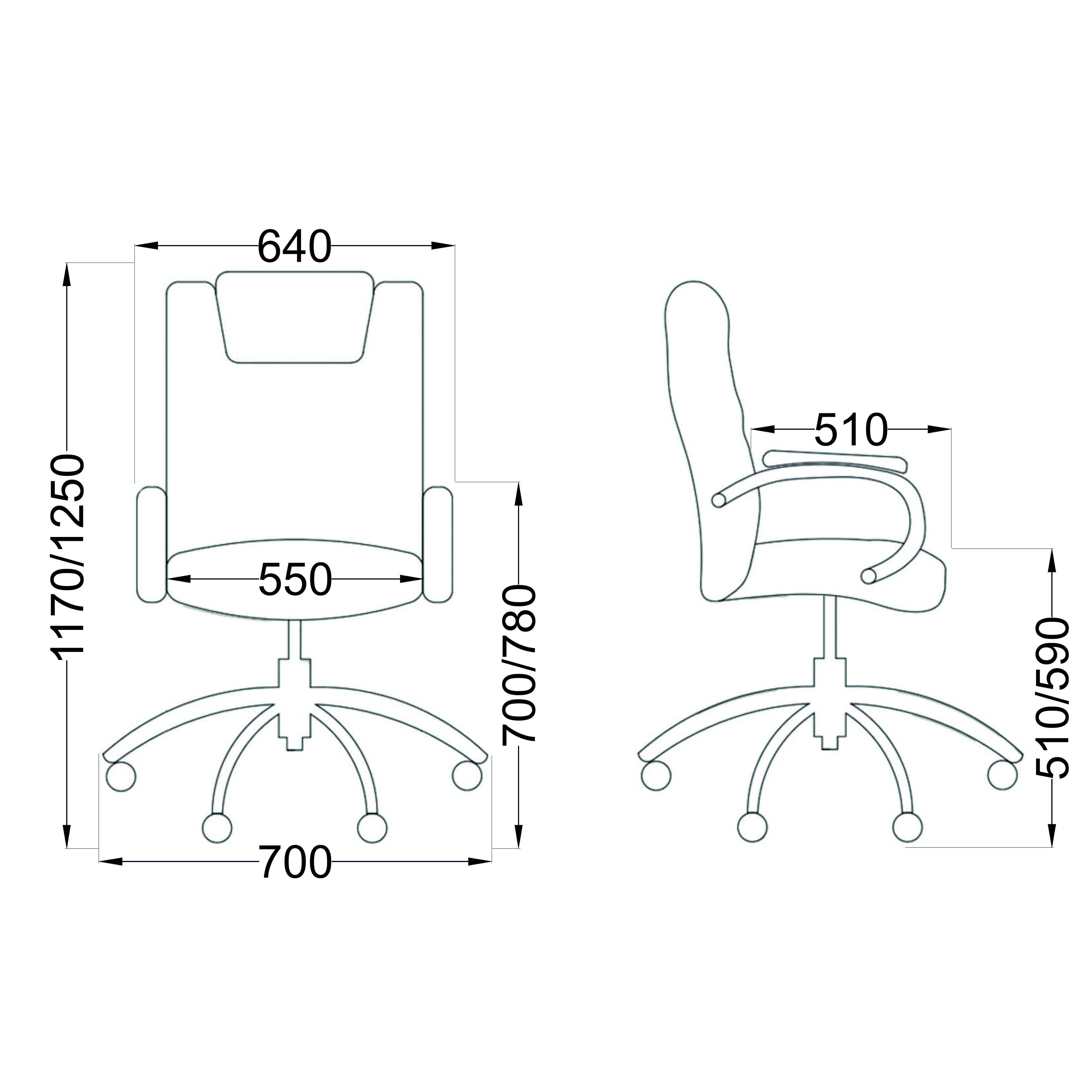 Кресло поворотное PARADIS, ECO, черный