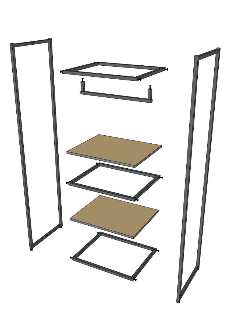 Стеллаж для одежды в стиле Лофт A1760-09-ЧДС