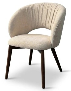 Стул ПИОЛА (PIOLA), цвет СВЕТЛО-БЕЖЕВЫЙ CITY-102, букле / ОРЕХ каркас,  ®DISAUR