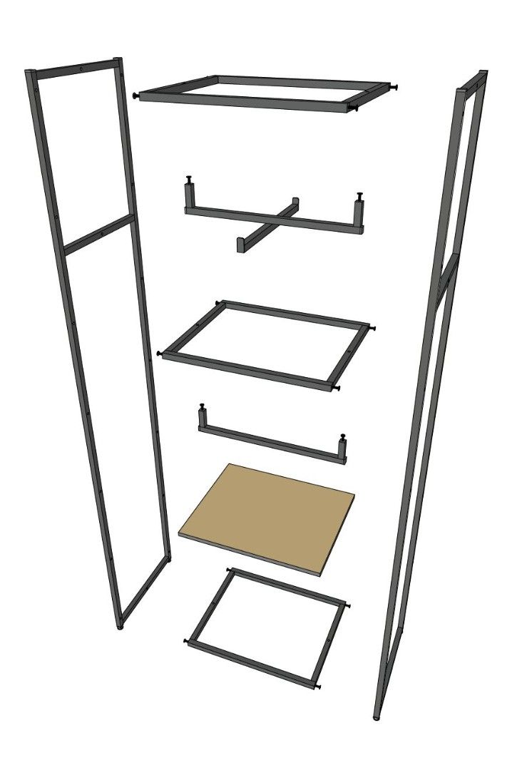 Стеллаж для одежды A2260-05-ЧБ 220х60х45