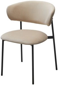 Стул ЛЕОНАРДО цвет H-06 Бежевый, велюр / черный каркас