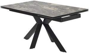 Стол БЕЛЛУНО (BELLUNO) 160 цвет KL-176, итальянская керамика/ черный (BLACK), ®DISAUR