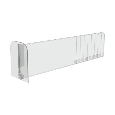 Разделитель пластиковый высотой 120 мм с передним ограничителем DIV120-BTW120, длина 285-385 мм