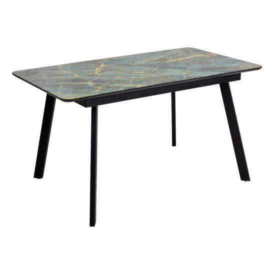 Стол Аруба 140, Шторм стекло/ черный каркас