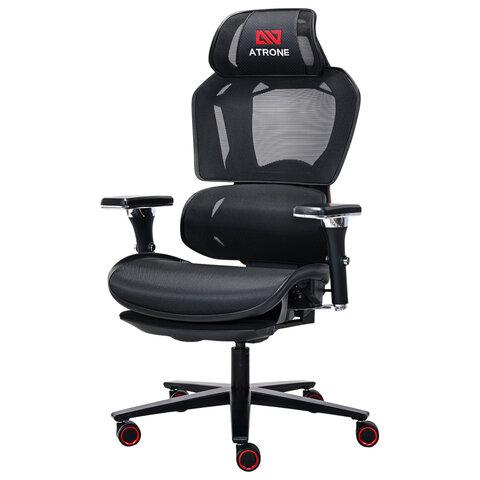 Кресло ATRONE (АТРОН) "Optimus ER-707", адаптивный механизм со слайдером, сетка, черный/красный, 532968