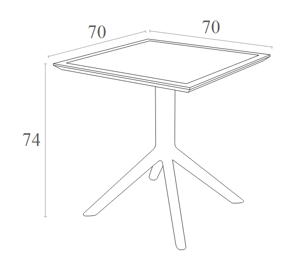 Стол пластиковый Sky Table 70 бежевый
