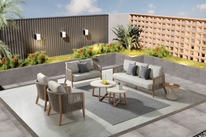 "Куршевель" лаунж-зона 7-местная плетеная из роупа