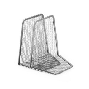 Держатель (ограничитель) подставка для книг BRAUBERG "Germanium Mesh", КОМПЛЕКТ 2 штуки, металл, 237977