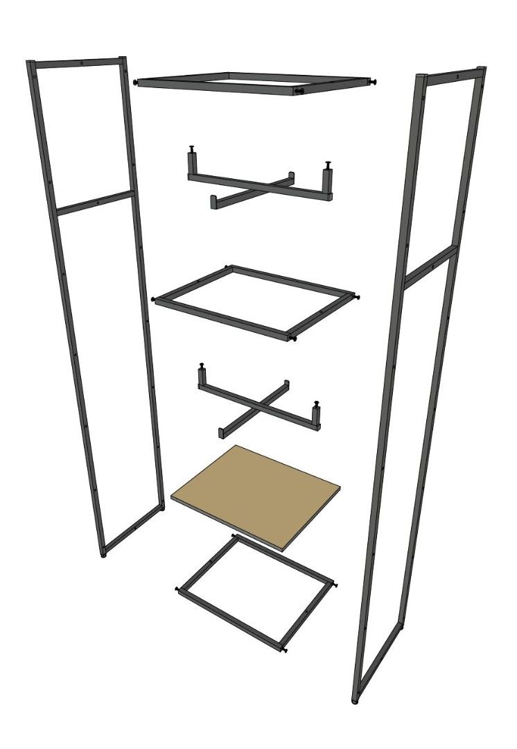 Стеллаж для одежды A2260-03-ЧБ 220х60х45