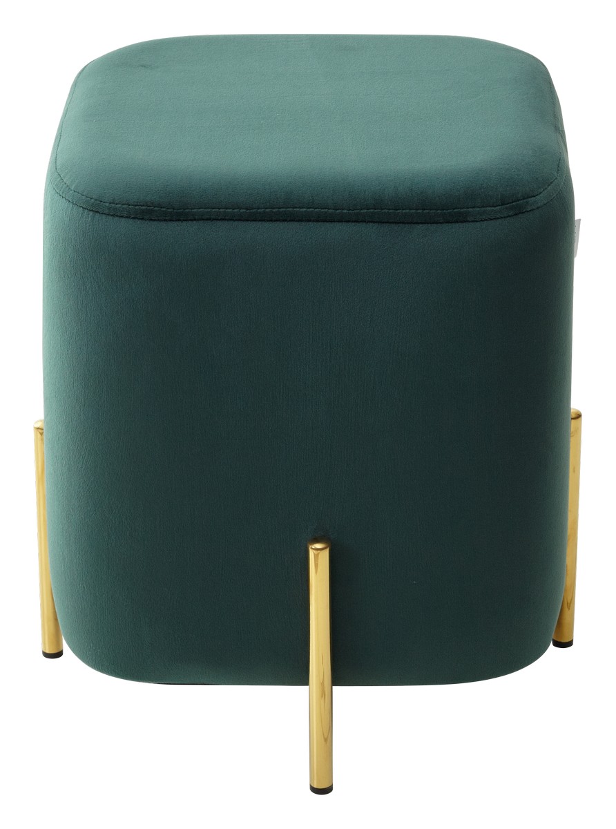 Пуф для гостиной АРЕС (ARES) цвет BLUVEL-78 зеленый / золотой